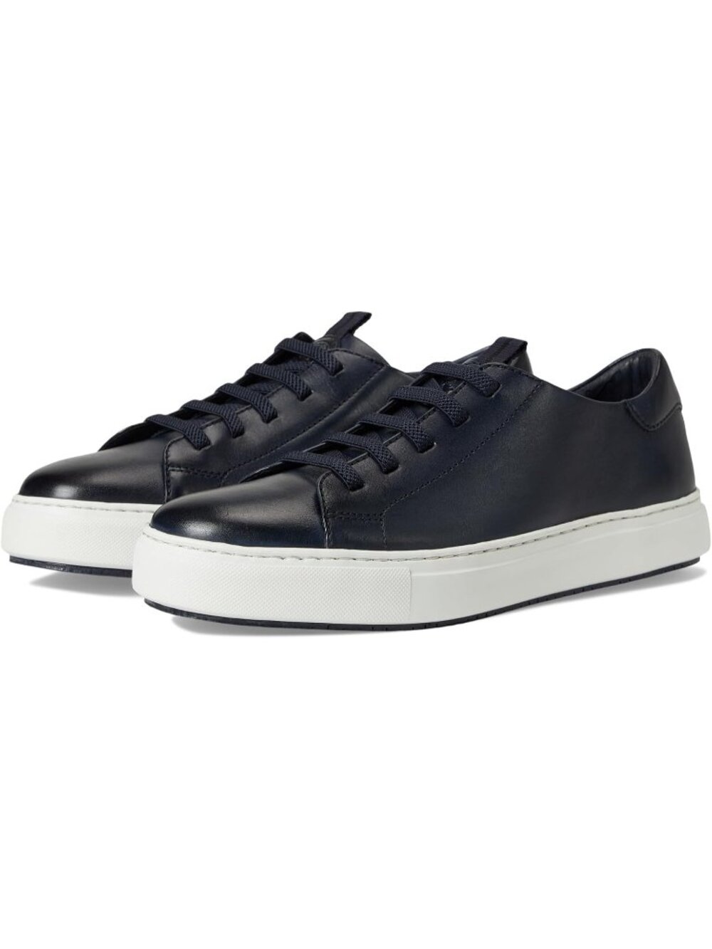 Johnston & Murphy Men's Navy Closed Toe Flexible Casual Leather Sneakers